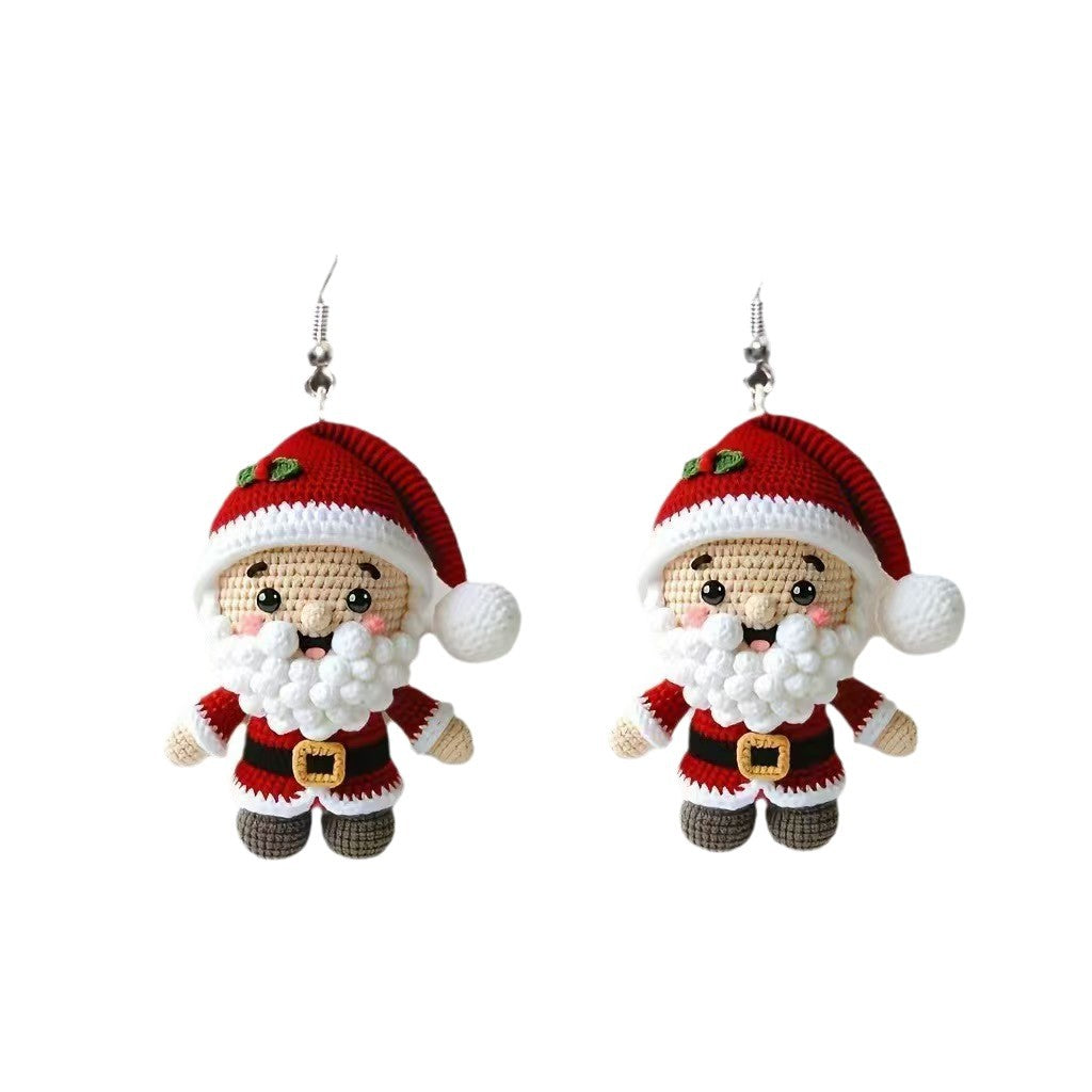 Wholesale 10pcs/pack Christmas Acrylic Card  Earrings Fresh and Sweet Print